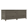 The Living Store Houten Kussenbox - 150x50x56 cm - Massief Vurenhout - Antraciet