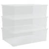 The Living Store Opbergdoos 3 stuks - Doorzichtig - 54 x 38 x 16 cm - 25 L - PP materiaal