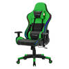 Gaming stoel met RGB verlichting & Bluetooth boxen zwart/groen in kunstleer ML-Design