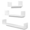 The Living Store Wandschappen - Set van 3 - Wit MDF - Onzichtbaar montagesysteem - Verschillende maten