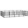 The Living Store Hondenhok Hondenkennel - 485x291x100 cm - Stalen stangen - Gepoedercoat staal - Zwart