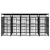 The Living Store Hondenkennel - Zwart - Gepoedercoat Staal - 487 x 200 x 228 cm - Afsluitbaar vergrendelingssysteem