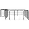 The Living Store Hondenkennel - Staal - 350 x 300 x 100 cm - Waterbestendig - Zwart