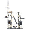 The Living Store Kattenboom - Grijs - 147 x 35 x (230-250) cm - Met krabpalen en ontspanningsruimtes