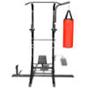 The Living Store Fitnessapparaat - Multifunctioneel Sit-Up bankje met Boksbal - 182 x 125 x 218 cm - Max - 100 kg