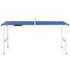 The Living Store Tennistafel - Compacte indoor speeltafel - Blauw - MDF en staal - 152 x 76 x 66 cm - 16 kg
