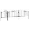 The Living Store Poort - Staal - 5x1.5m - Zwart - Inclusief palen - scharnieren