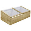 The Living Store Hobbytuin Houten Kweekkassen - 100 x 50 x 25/35 cm - Naturel - Geïmpregneerd grenenhout - Met