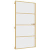 vidaXL Binnendeur smal 102,5x201,5 cm gehard glas en aluminium goud