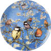 Bord Amandelbloesem vogels Heinen Delfts Blauw Wandbord Delfts Blauw bord Design