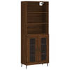 The Living Store Hoge Kast - Bruineiken - Dressoir en Opzetkast - 69.5 x 34 x 180 cm