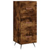 The Living Store Dressoir Kast - Smoked Oak - 34.5 x 34 x 90 cm - Metalen Poten - 3 Lades