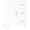 The Living Store Dressoir - Classic White - 69.5 x 34 x 90 cm - Durable Wood - Metal