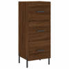 The Living Store Dressoir Bruineiken - Bijzetkast 3 lades - 34.5 x 34 x 90 cm - Duurzaam hout/metaal