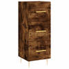 The Living Store Dressoir - Bijzetkast - 34.5 x 34 x 90 cm - Gerookt eiken