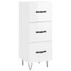 The Living Store Dressoir - Bijzetkast - 34.5 x 34 x 90 cm - Hoogglans wit