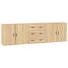 The Living Store Dressoir - Sonoma Eiken - Set van 3 - 80 x 33 x 70 cm