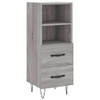 The Living Store Dressoir - naam - Meubel - 34.5 x 34 x 90 cm - Grijs Sonoma Eiken