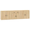 The Living Store Dressoirs - Dressoir - 80 x 33 x 70 cm - Sonoma Eiken