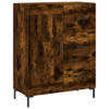 The Living Store-Dressoir-69-5x34x90-cm-bewerkt-hout-gerookt-eikenkleurig - Keukenkast