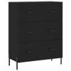 The Living Store Dressoir - Klassiek - Buffetkast - 69.5 x 34 x 90 cm - Zwart