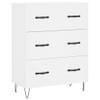 The Living Store Dressoir Classic - Buffetkast - 69.5 x 34 x 90 cm - Wit hout/metaal