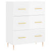 The Living Store Dressoir Classic - Buffetkast - 69.5 x 34 x 90 cm - Hoogglans wit - Stevig materiaal