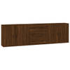 The Living Store Dressoir Bruineiken - Set van 3 - 80 x 33 x 70 cm - Duurzaam bewerkt hout