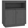 The Living Store Klassiek Dressoir - Grijs - 70 x 34 x 80 cm - Massief grenenhout