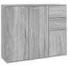 The Living Store Dressoir Classic Grey Sonoma Eiken - 91x29.5x75 cm - Stevig bewerkt hout