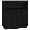 The Living Store Dressoir - Massief grenenhout - 70 x 34 x 80 cm - Zwart