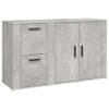 The Living Store Dressoir Betongrijs - 100 x 33 x 59.5 cm - Tijdloze uitstraling - Hoogwaardig bewerkt hout