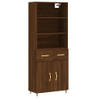 The Living Store Hoge Kast - Bruineiken - Dressoir 69.5x34x90cm - Opzetkast - Montage vereist