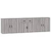 The Living Store Dressoir - Meubelen - 80 x 33 x 70 cm - Grijs Sonoma Eiken