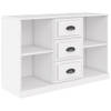 The Living Store Klassiek Dressoir - Wit - 104.5 x 35.5 x 67.5 cm