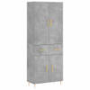 The Living Store Hoge Kast - Betongrijs - Dressoir - Opzetkast - 69.5 x 34 x 180 cm - Duurzaam Materiaal