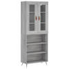 The Living Store Hoge Kast - Dressoir - Opzetkast - 69.5 x 34 x 180 cm - Grijs Sonoma Eiken