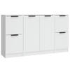 The Living Store Dressoir - Minimalistische Charme - Meubelen - 30 x 30 x 70 cm - Ken- Wit bewerkt hout