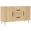 The Living Store Dressoir - Sonoma Eiken - 100 x 36 x 60 cm - Duurzaam bewerkt hout - Metalen poten