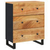 The Living Store Dressoir - Industrieel ontwerp - Massief acaciahout - 60 x 33 x 75 cm - Zwart frame