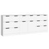 The Living Store Dressoirs - Dressoir - 60x30x70 cm - wit bewerkt hout