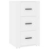 The Living Store Dressoir Wit 3 Lades - 40 x 33 x 70 cm - Bewerkt Hout