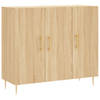 The Living Store Dressoir - Sonoma Eiken - 90 x 34 x 80 cm - Duurzaam hout en metaal