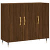 The Living Store-Dressoir-90x34x80-cm-bewerkt-hout-bruineikenkleurig - Keukenkast