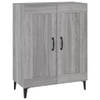 The Living Store Dressoir - Grijs Sonoma Eiken - 69.5 x 34 x 90 cm - Bewerkt Hout en IJzer