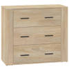 The Living Store Dressoir Sonoma Eiken - 80x33x70 cm - Hoge Kwaliteit en Ruime Opbergruimte