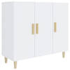 The Living Store Dressoir Classic - Hoogglans wit - 90 x 34 x 80 cm