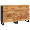 The Living Store Dressoir - Massief Acaciahout - 2x60x33x75cm - Opbergruimte