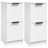 The Living Store Dressoir - Bijzetkast - 30x30x70cm - Wit bewerkt hout