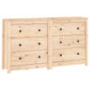 The Living Store Dressoir Massief Grenenhout - 140 x 35 x 80 cm - Opbergruimte - Stevig Blad